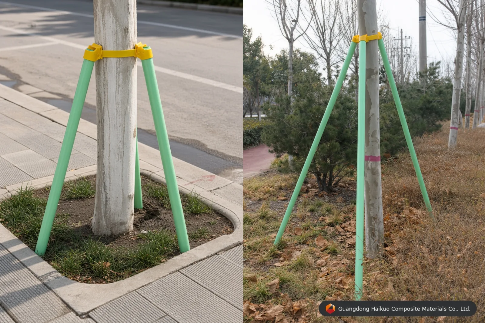 tutores de fibra de vidrio para árboles