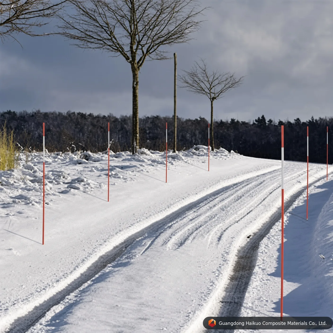 estacas de PRFV para nieve aplicadas en la carretera