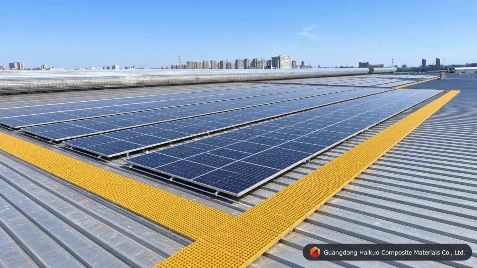 Soportes de montaje fotovoltaicos de material compuesto en una instalación solar sobre cubierta