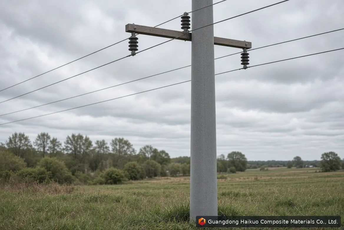 Postes de servicio compuestos de fibra de vidrio para líneas eléctricas
