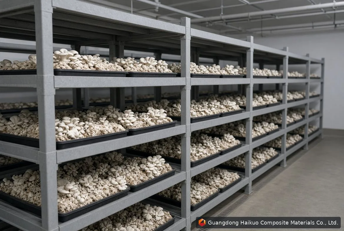 Estantería de PRFV para cultivo de setas
