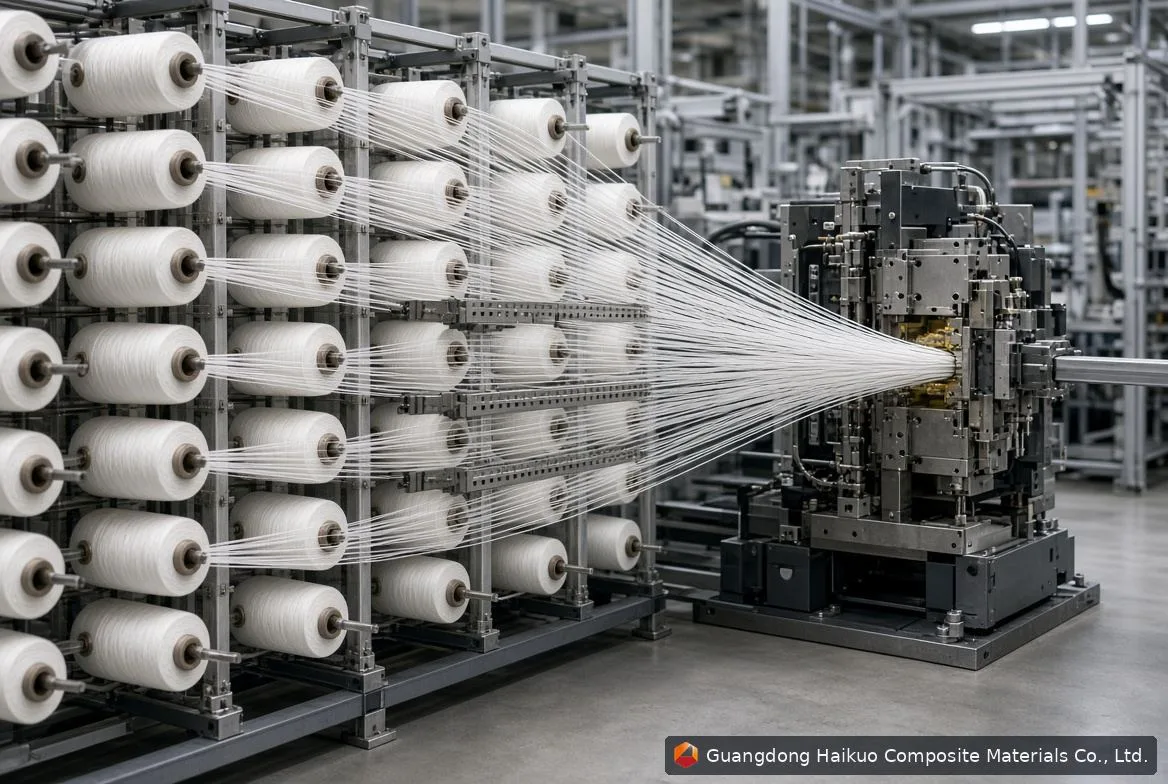 Línea de fábrica de pultrusión con rovings de fibra de vidrio