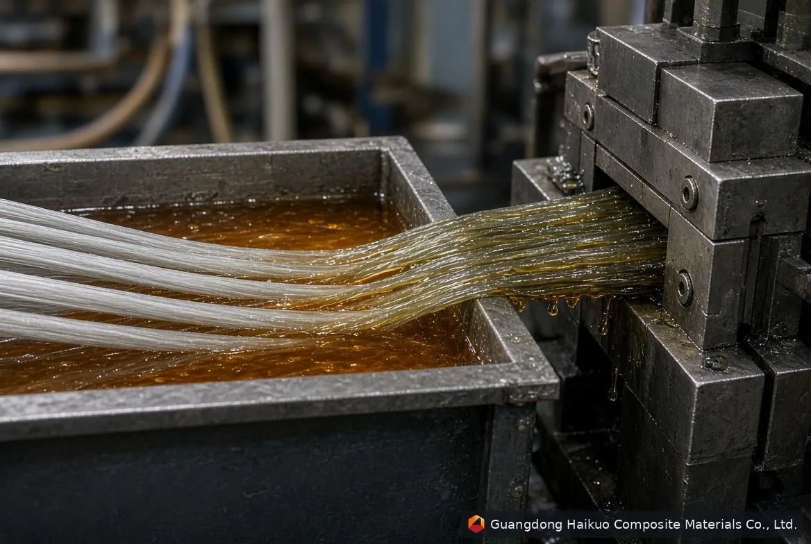Proceso de pultrusión con baño de resina
